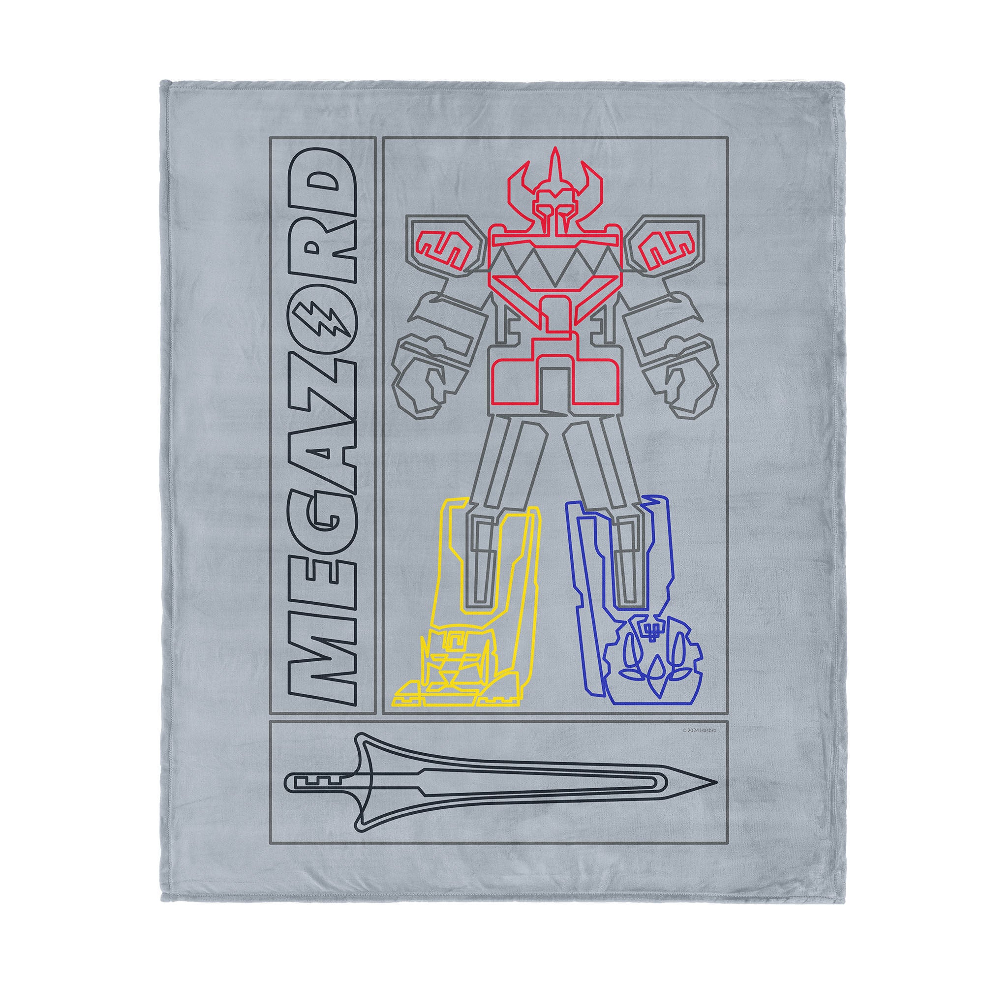 Hasbro Power Rangers Megazord Silk Touch Throw Blanket 40X50 Inches, GRAY, hi-res image number 0