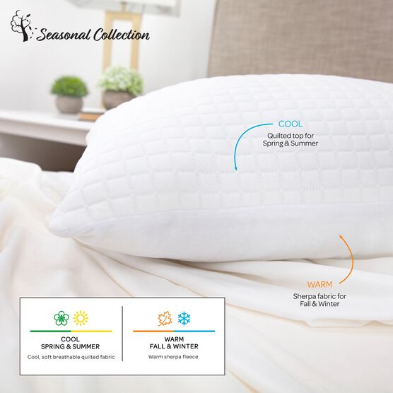 SensorPEDIC All Seasons Reversible Fiber Bed Pillow Brylane Home