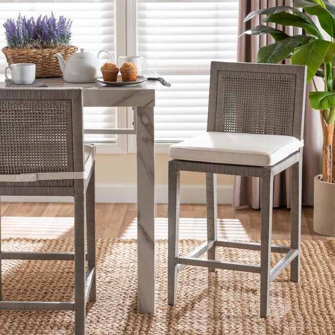 Sofia Natural Rattan Counter Stool, GREY, hi-res image number null