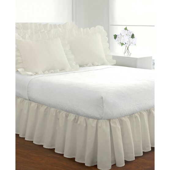 Fresh Ideas Ruffled 2-Pack Poplin Pillow Sham Set, IVORY, hi-res image number null