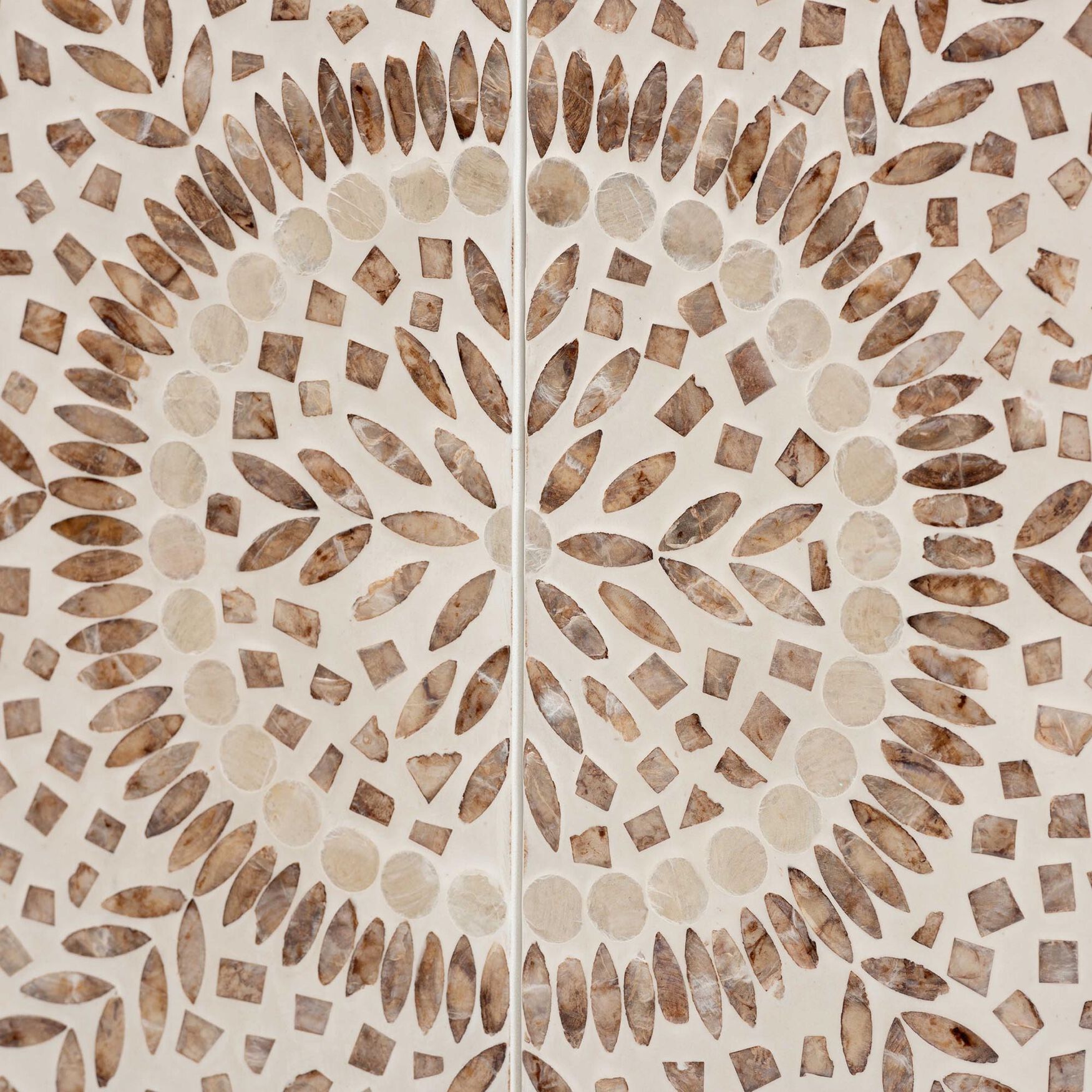 Ercilia Modern Bohemian White and Rustic Brown Mother of Pearl Storage Cabinet, , alternate image number 10