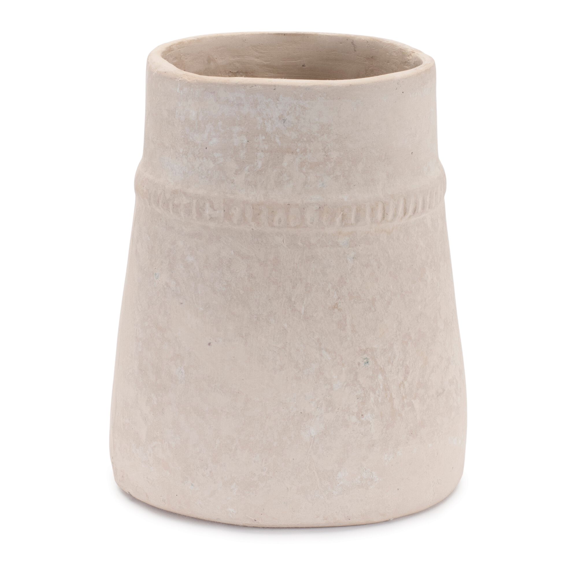 Recycled Paper Chalk Vase 6.5 inchesH, BEIGE, hi-res image number 0