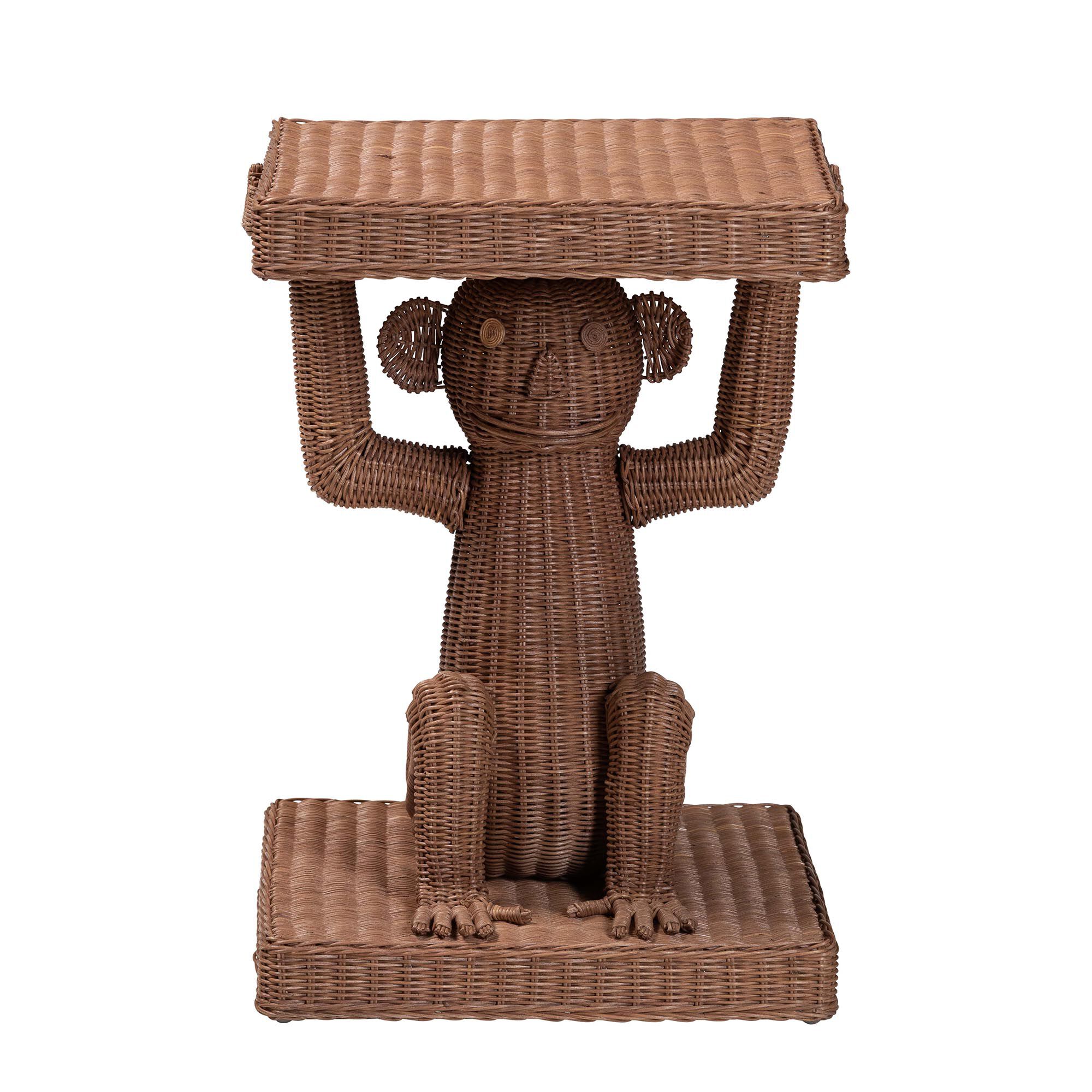 Miyoco Monkey End Table, LIGHT BROWN, alternate image number 2