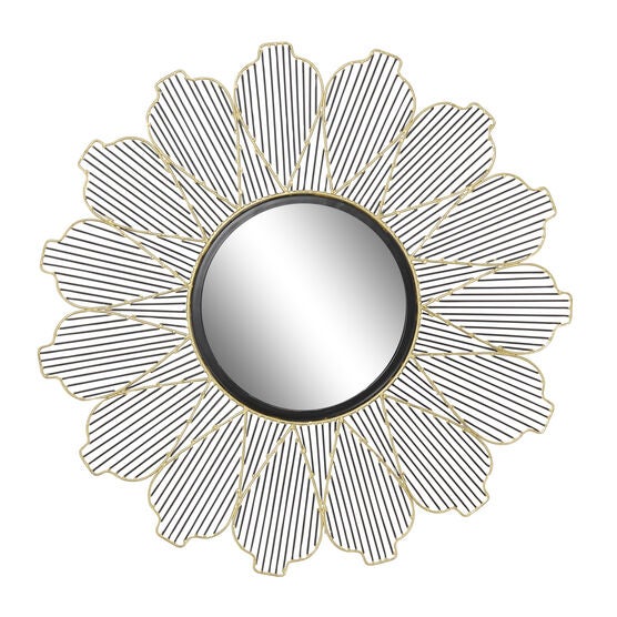 Black Contemporary Metal Wall Mirror, BLACK, hi-res image number null
