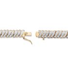 Yellow Gold Plated Tennis Bracelet (10mm), Genuine Diamond Accent 7", , on-hover image number null