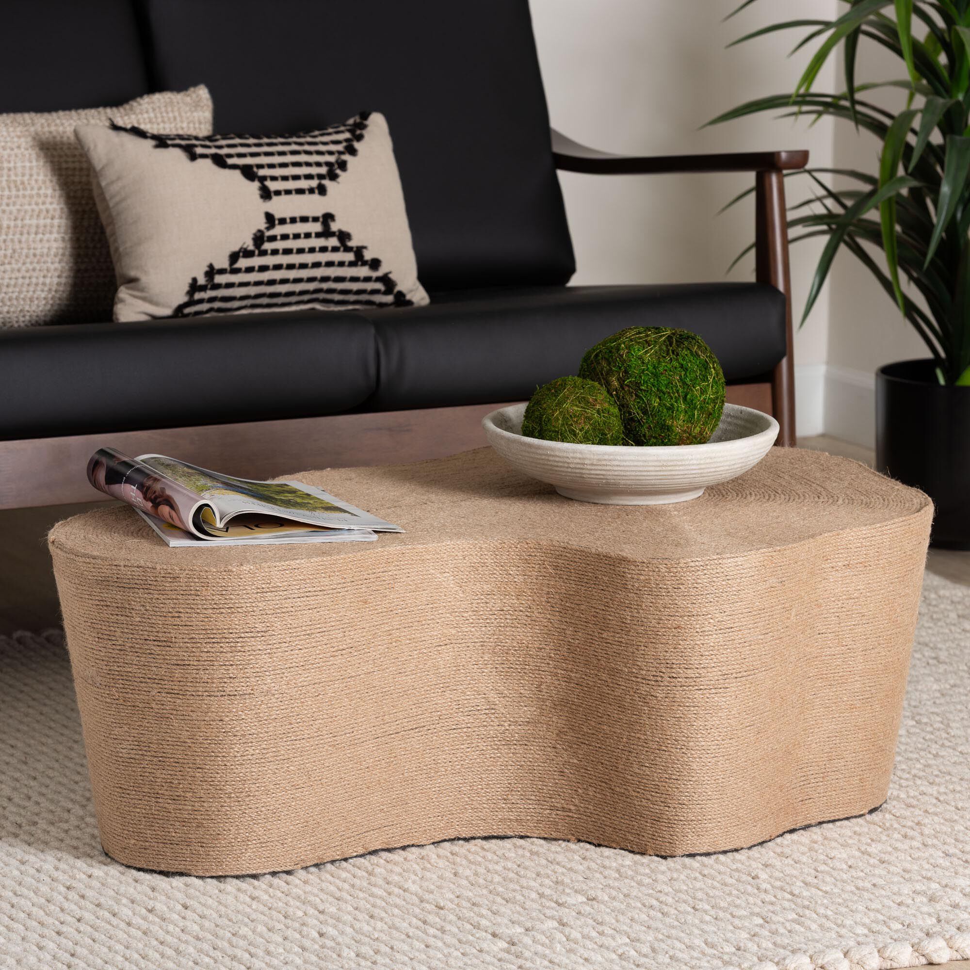 Edna Natural Jute Coffee Table, BROWN, hi-res image number 0