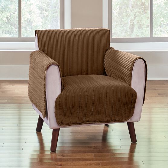 Recliner Reversible Plush Stripe Furniture Protector, 