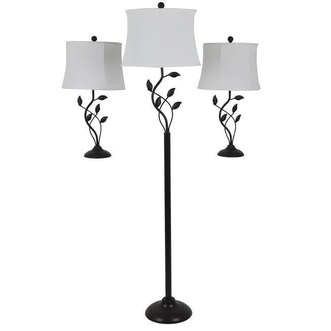 Organic Leaf 3-Pack Lamp Set , PAINTED BRONZE, hi-res image number null
