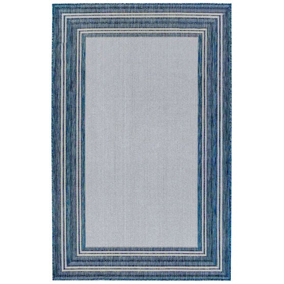 Liora Manne Carmel Multi Border Indoor/Outdoor Rug, NAVY, hi-res image number null