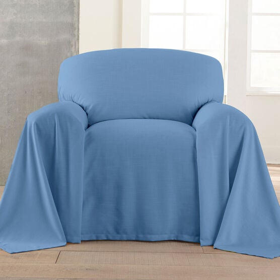Dani Dropcloth-Style Chair Cover , BLUE Dani Dropcloth-Style Chair Cover , BLUE