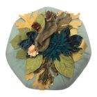 Harvest Velvet Pumpkin with Embroidered Leaves , , alternate image number null