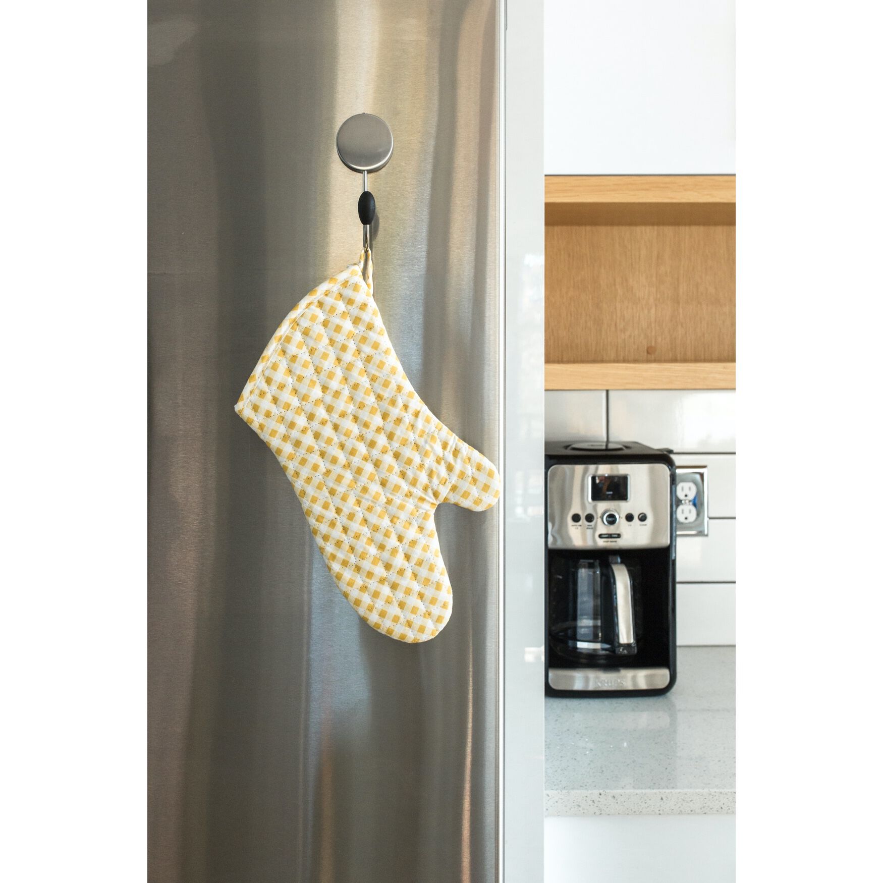 Gingham Mitt - Set of 2, YELLOW, hi-res image number 0