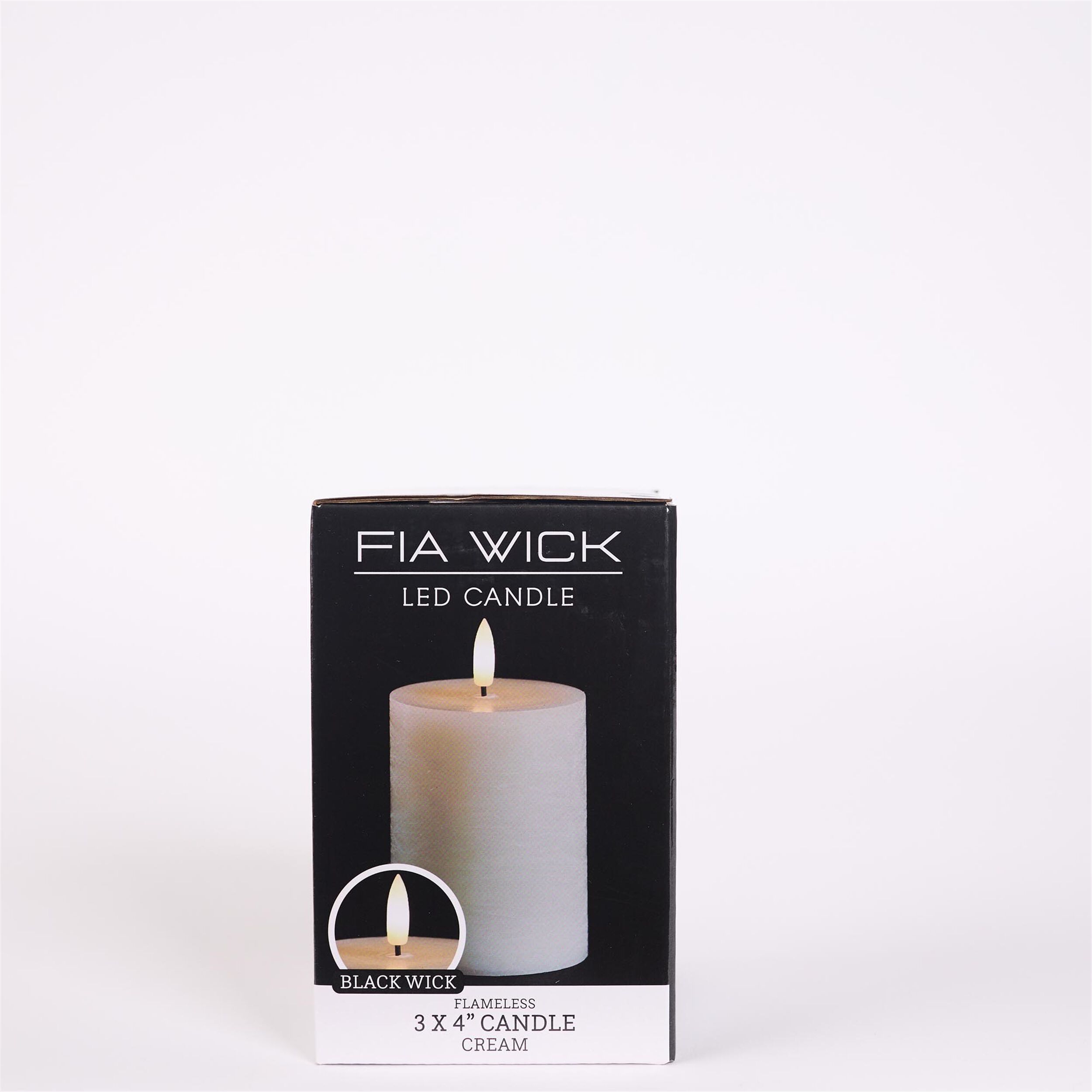 FIA Wick Ivory Pillar Candle Set of 2, BEIGE, alternate image number 1