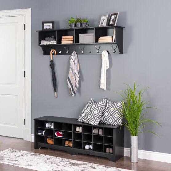 24 Pair Shoe Storage Cubby Bench Closet Space Savers Brylane Home