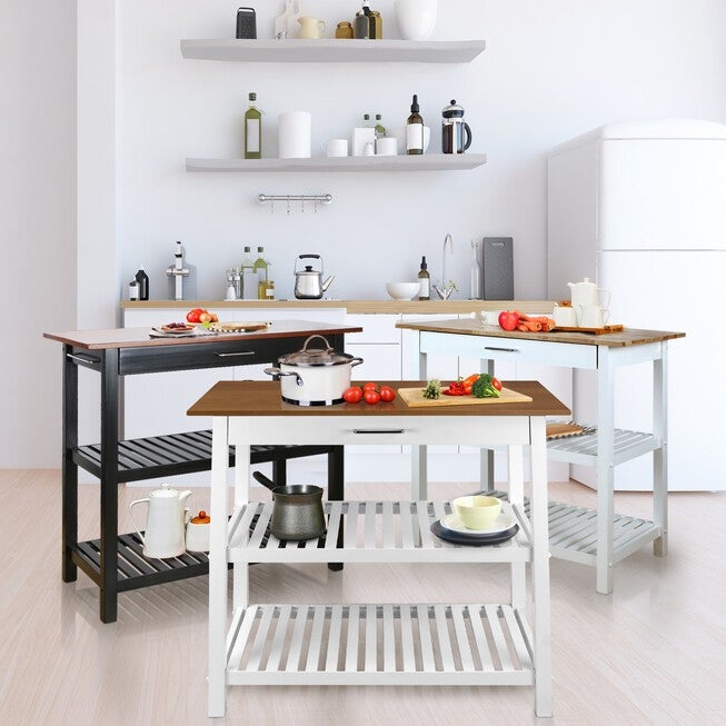 Kitchen Island with Solid Wood Top, , alternate image number null