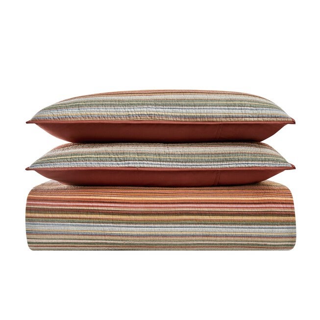 Sunset Stripe Yarn Dye 3 Piece Quilt Set, , alternate image number null
