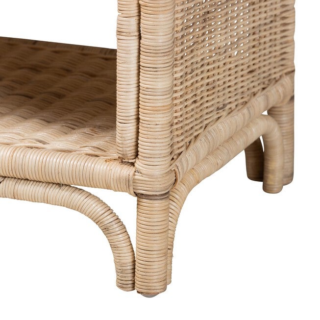 Magni Modern Bohemian Natural Brown Rattan 1-Drawer Nightstand, , alternate image number null