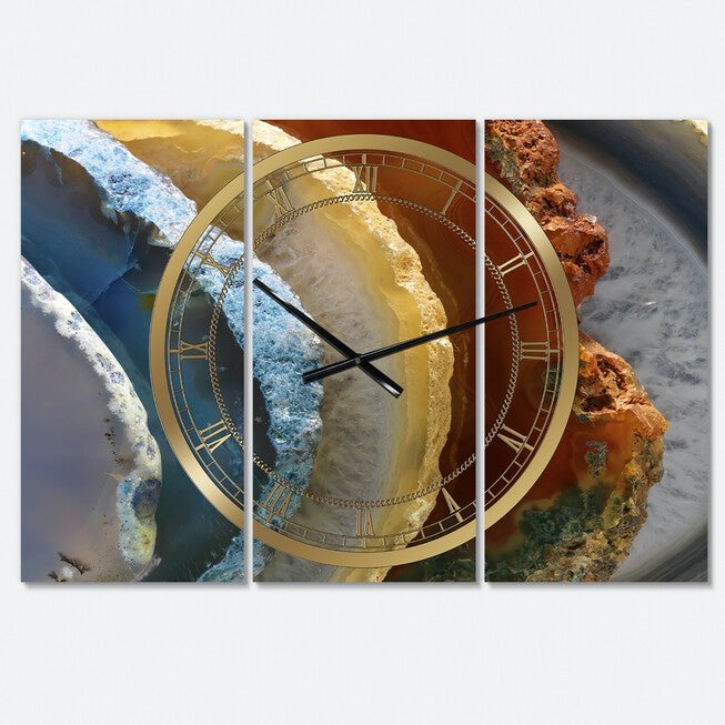 Mineral Slice Xv Large Fashion Multipanel Wall Clock, , alternate image number null