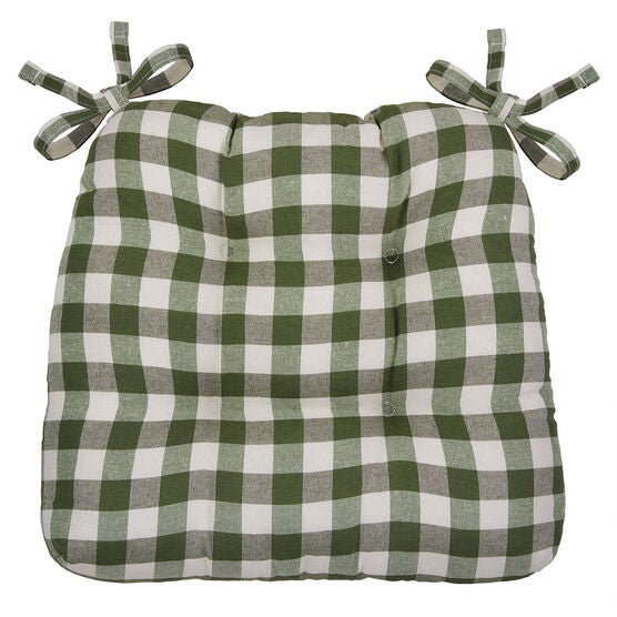 Buffalo Check Tufted Chair Seat Cushions Set of Two, , alternate image number null
