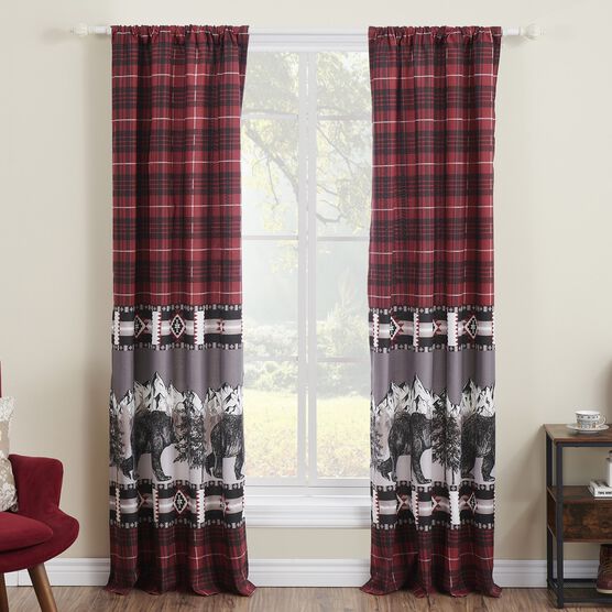 Timberline Window Curtain Panel Pair, RED, hi-res image number null