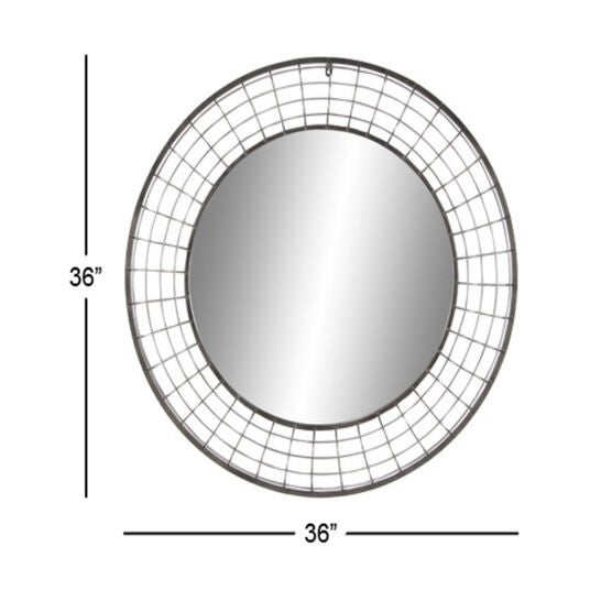 Black Industrial Metal Wall Mirror, , alternate image number null