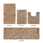 Shaggy Border Bath Rug Mat, 5 Pc Set, (17" X 24" | 20" X 20" | 21" X 34" | 24" X 40" | 20" X 60"), BEIGE, hi-res image number null