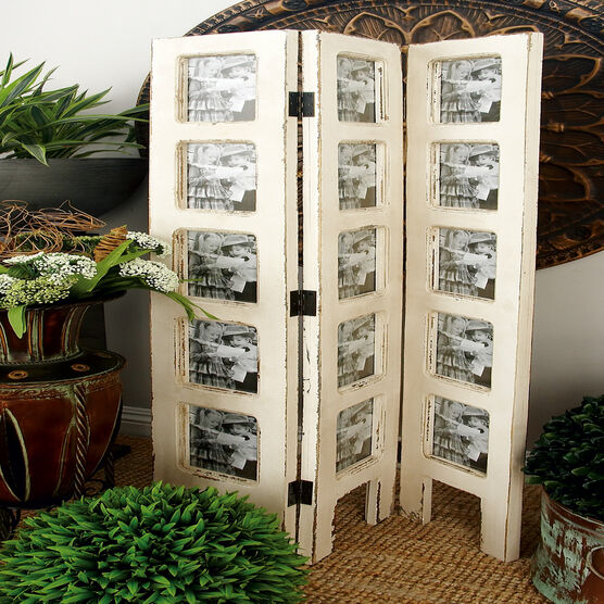 White Wood Farmhouse Room Divider Screen, 51 " x 1 " x 27 ", , alternate image number null
