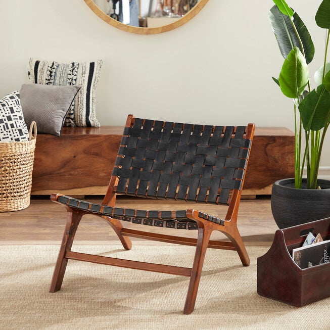 Black Mahogany Contemporary Accent Chair Accent Chair, , alternate image number null