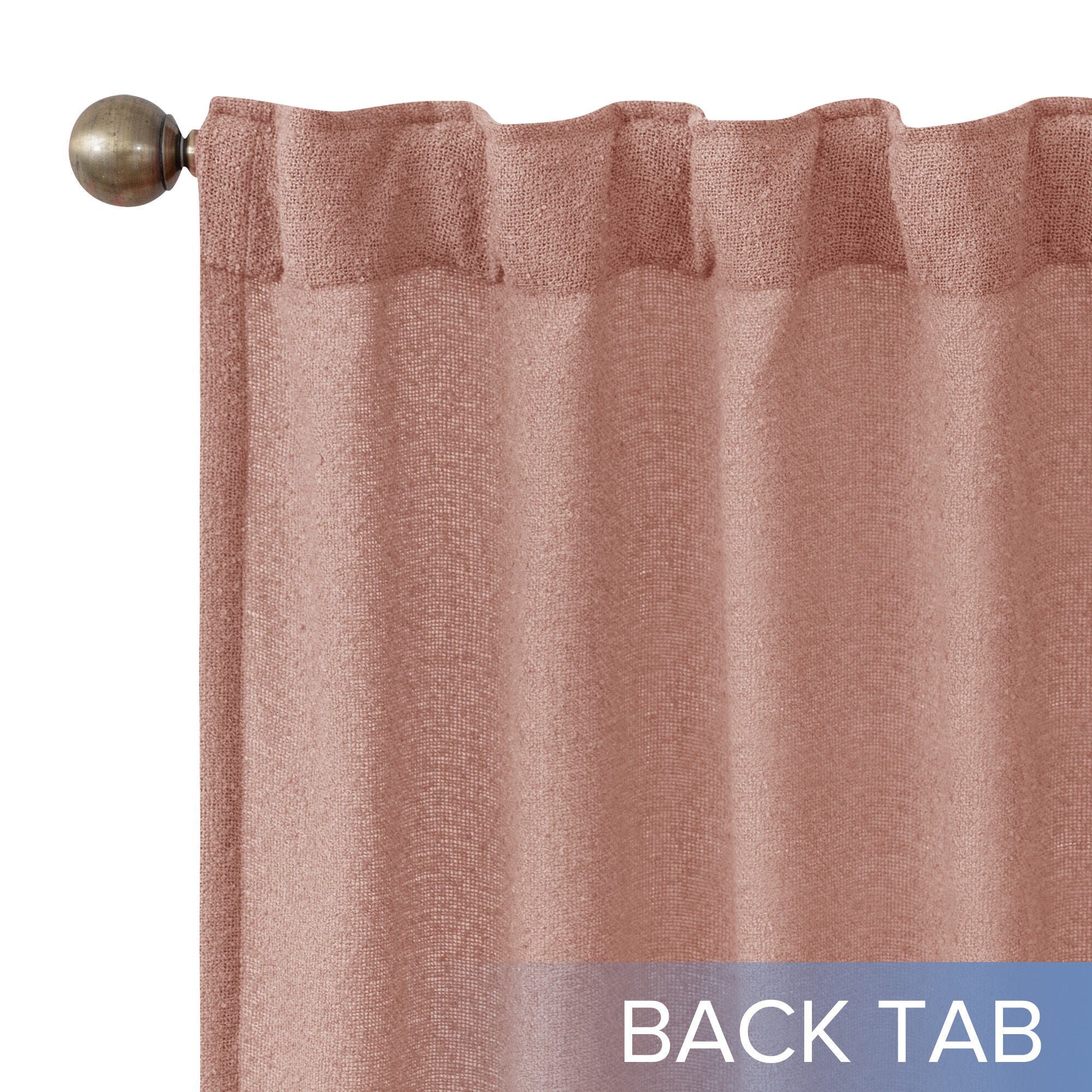 Boucle Sheer Back Tab Single Panel, CLAY, alternate image number 2