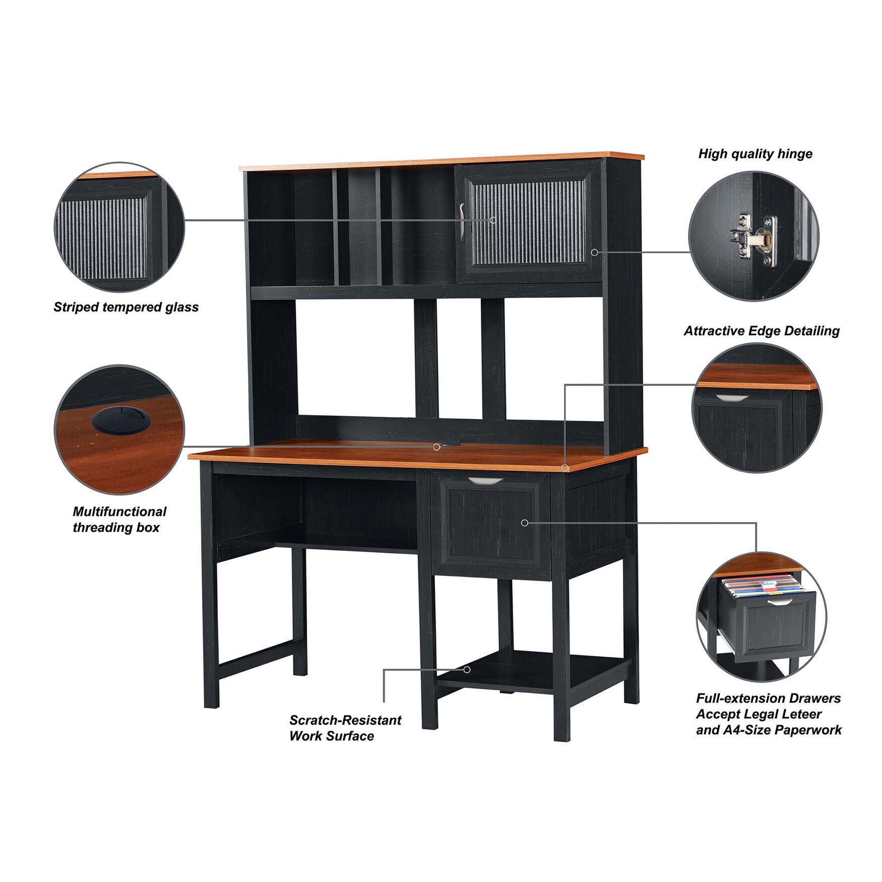 Writing Desk With Hutch, , alternate image number 12