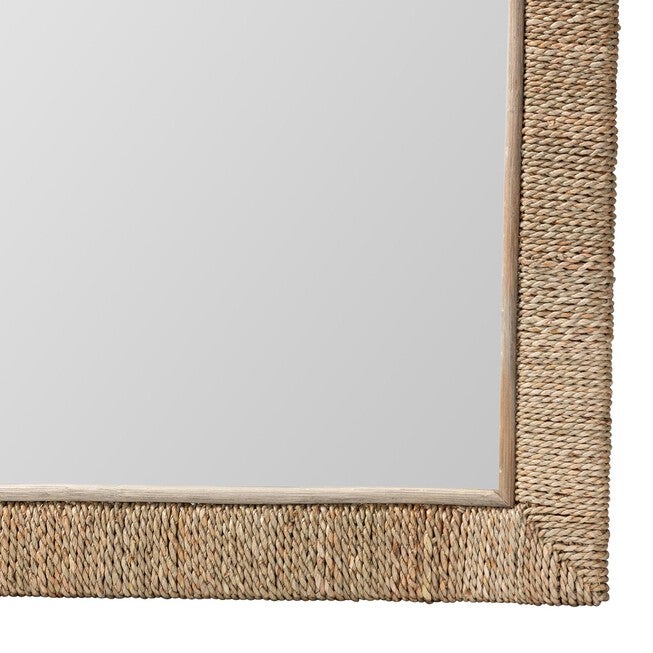 Geralyn Japandi Natural Seagrass Square Wall Mirror, NATURAL, alternate image number 2