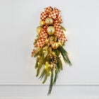 32" Pre-Lit Noelle Vertical Swag, GOLD BERRIES, hi-res image number null