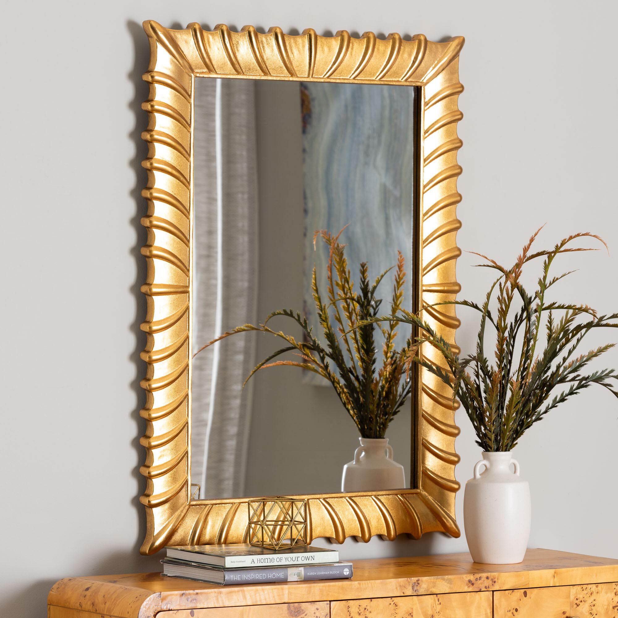 Ygritte Antique Goldleaf Accent Wall Mirror, GOLDEN, hi-res image number 0