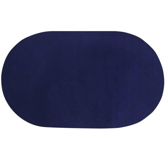 Alpine Braid Collection Reversible Indoor Area Rug, 60" x 96" Oval in Better Trends, NAVY SOLID, hi-res image number null