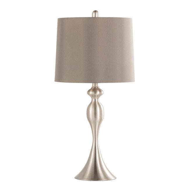 Ashland 27 inches Metal Table Lamp - Set Of 2, BRUSHED NICKEL TAUPE, hi-res image number null
