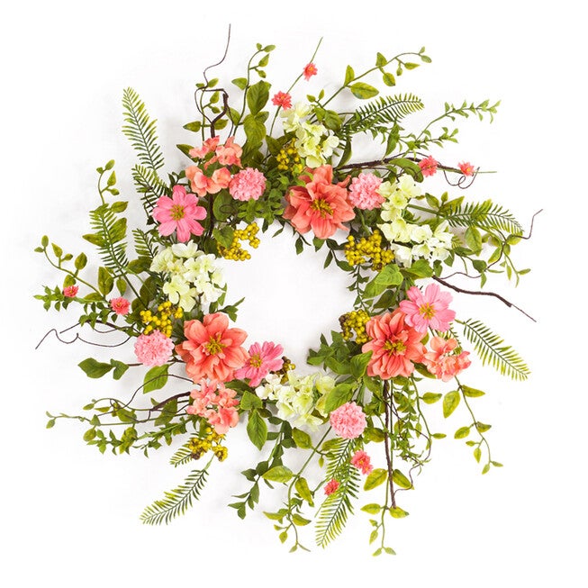 Cosmos Berry Wreath 27 inchesD, PINK, hi-res image number null