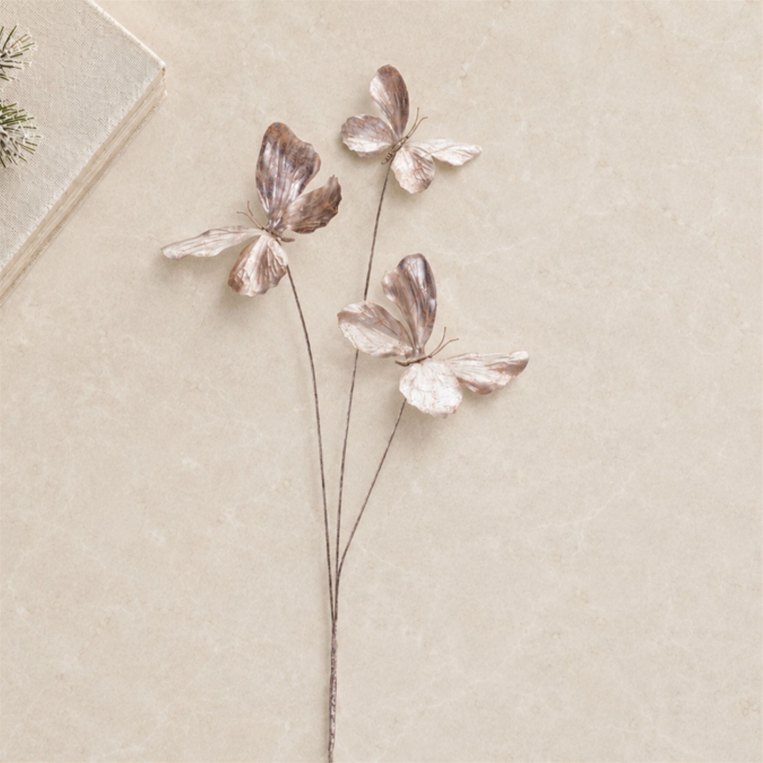 Metallic Butterfly Spray (Set of 6), TAN, alternate image number 2