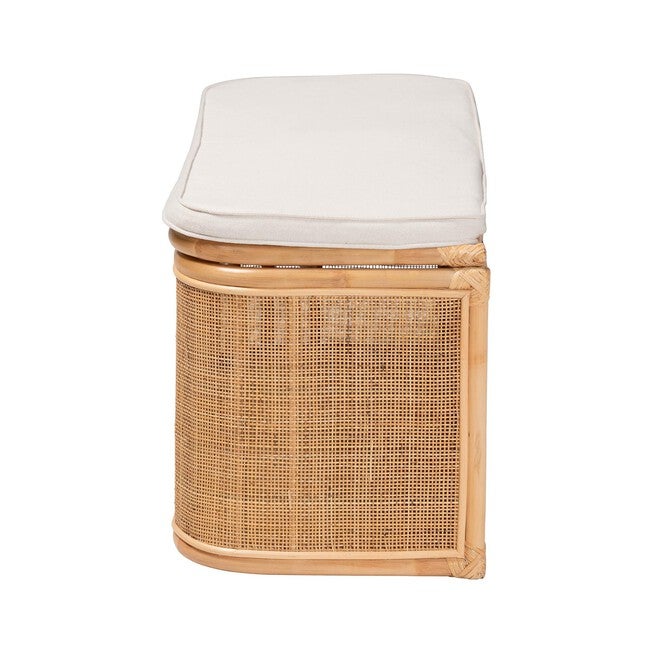 Ishana Bohemian Natural Rattan Storage Bench, , alternate image number 3