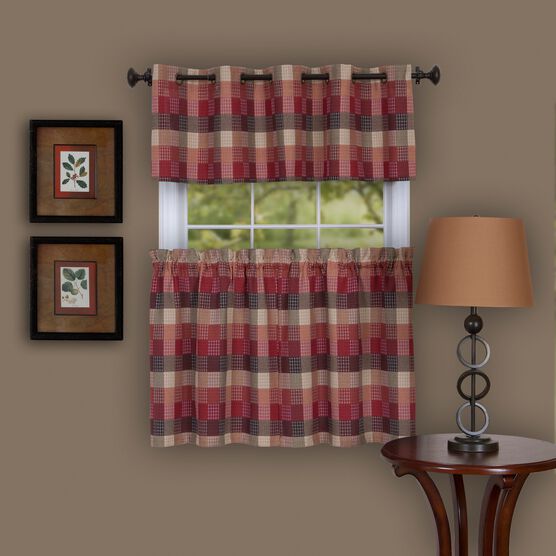 Harvard Valance w/10 Sm Grommets, BURGUNDY, hi-res image number null