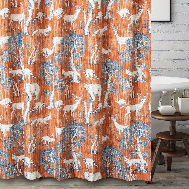Menagerie Saffron Bath Shower Curtain, SAFFRON, hi-res image number 0