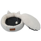 Stripe Printing poly-cotton cozy round cat bed , 21 inch, , alternate image number null