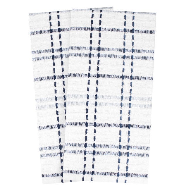 Royale 2Pk Check Kitchen Towel, FEDERAL BLUE, hi-res image number 0