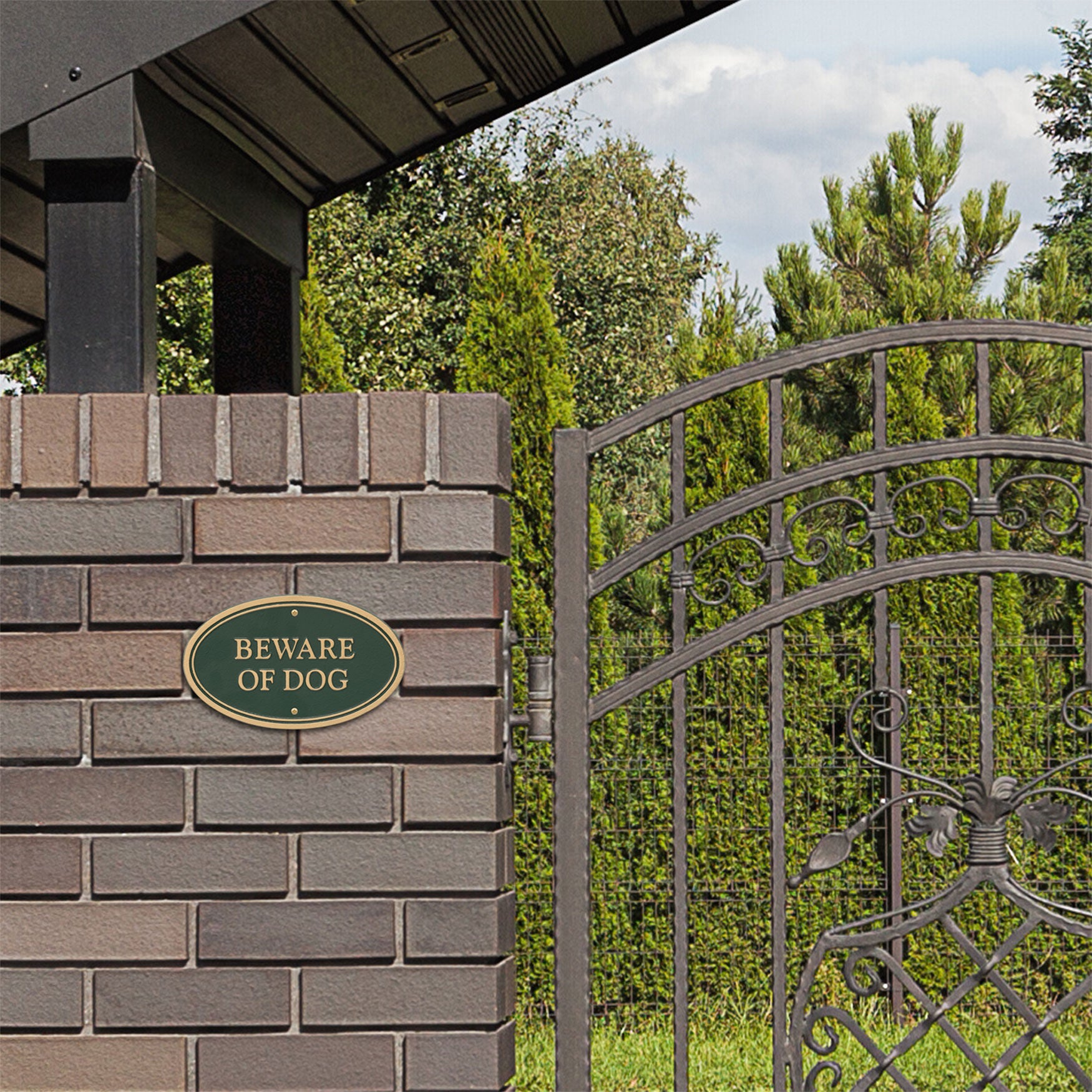 Beware of Dog Oval Wall/Lawn Statement Plaque, , alternate image number 4