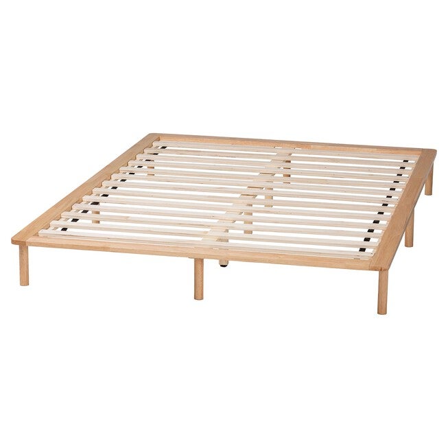 Calhoun Japandi Queen Size Bed Frame, NATURAL BROWN, alternate image number 3