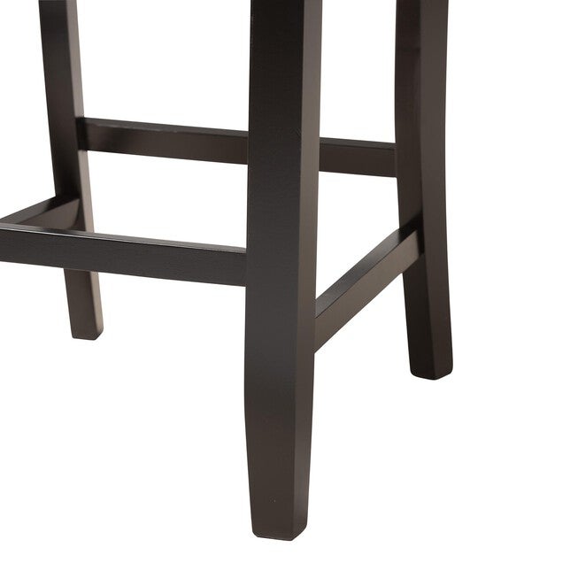 Florencia Modern Beige Fabric And Espresso Brown Finished Wood Counter Stool, , alternate image number null