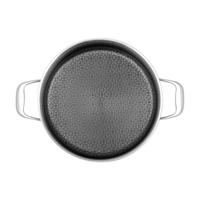 LIVWELL DiamondClad™ 5 Quart Hybrid Nonstick Stainless Steel Saute Pan and Lid, Dishwasher Safe, PFOA-free – Silver/Black, SILVER, alternate image number null