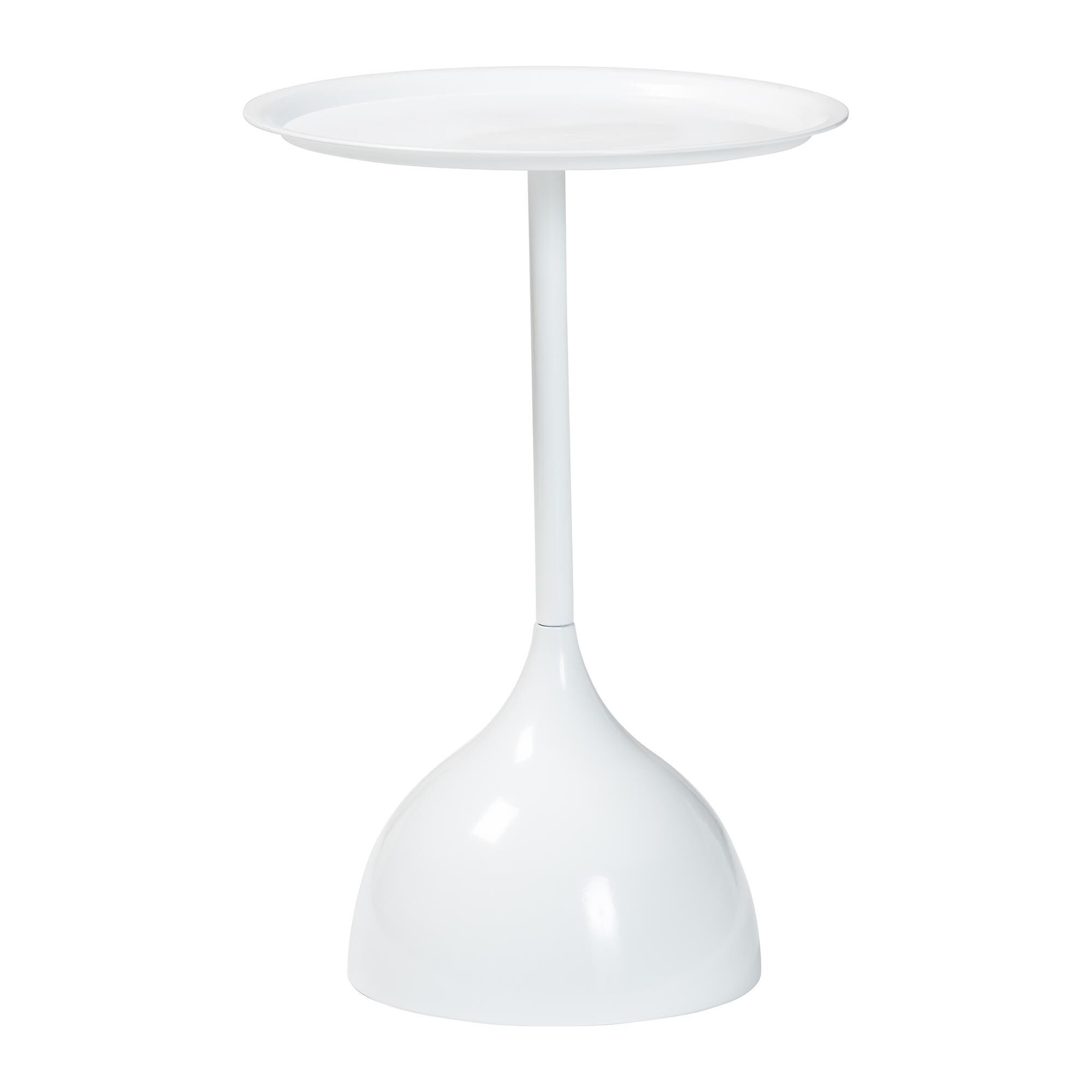 Webb Black Metal Pedestal Side Table, WHITE, alternate image number 1