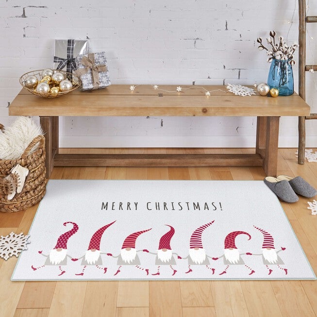 Christmas Elves Grey Kitchen Rug, , alternate image number 3