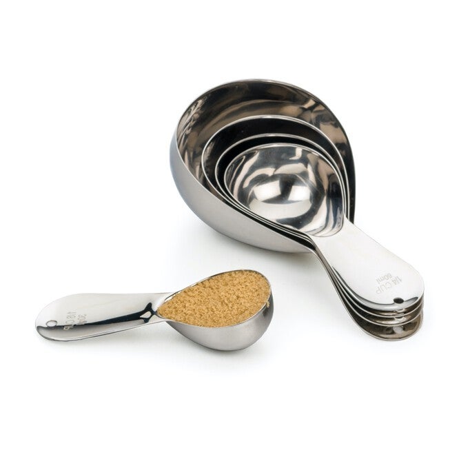Oval Stainless Steel Measuring Cups, Set 5, , alternate image number null