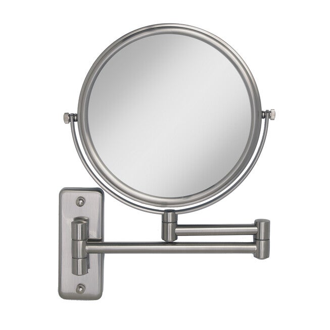 Two-Sided Dual-Arm Wall Mount Mirror 5X/1X, NICKEL, hi-res image number null